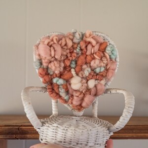 Hand Woven Wicker Heart White Chair Plant Stand image 4