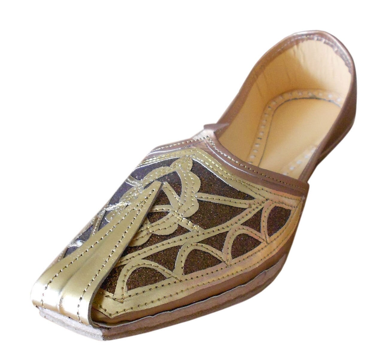 Indian Handmade Men Shoes Mojari Leather Flip-Flops Brown | Etsy
