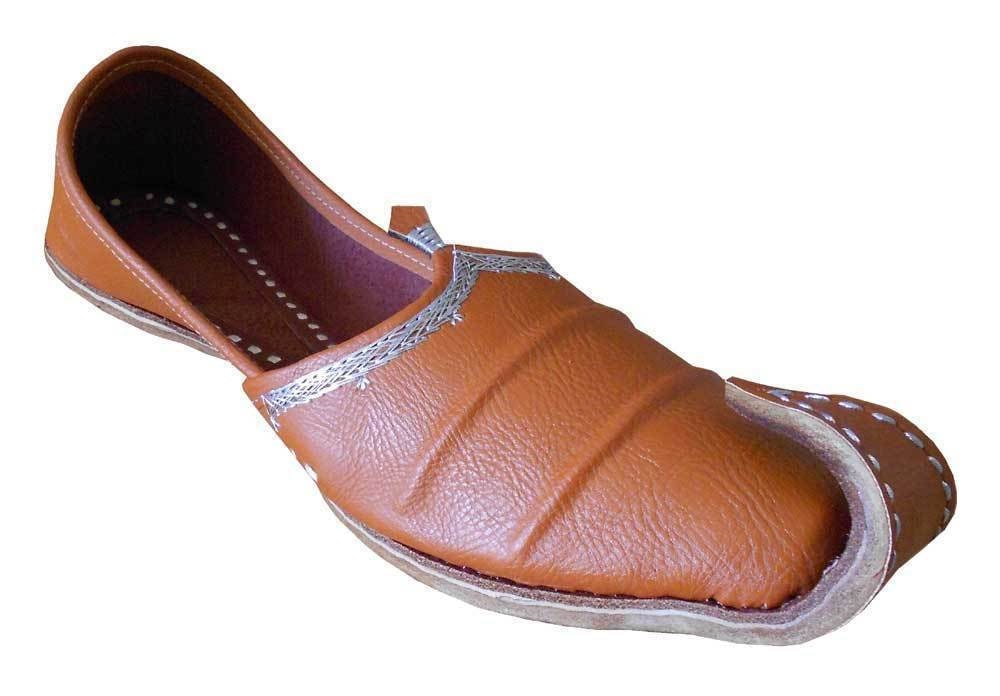 Men Shoes Traditional Indian Handmade Wedding Brown Mojari Etsy