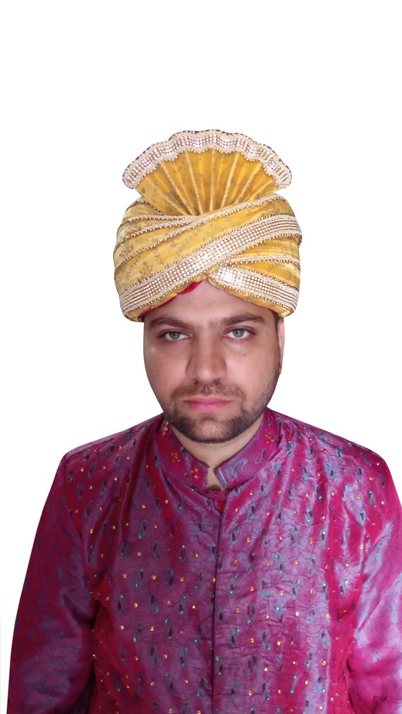 Men Hat Indian Turban Traditional Sherwani Safa Handmade New Top Hat Pagri Pag