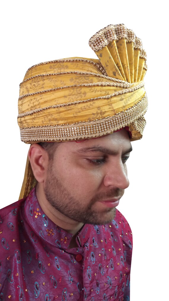 Men Hat Indian Turban Traditional Sherwani Safa Handmade New Top Hat Pagri Pag