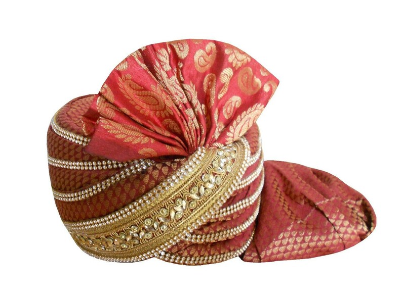 Men Hat Indian Sherwani Safa Groom Turban Handmade Top Hat Wedding Multi-Color Pagri Traditional Pag