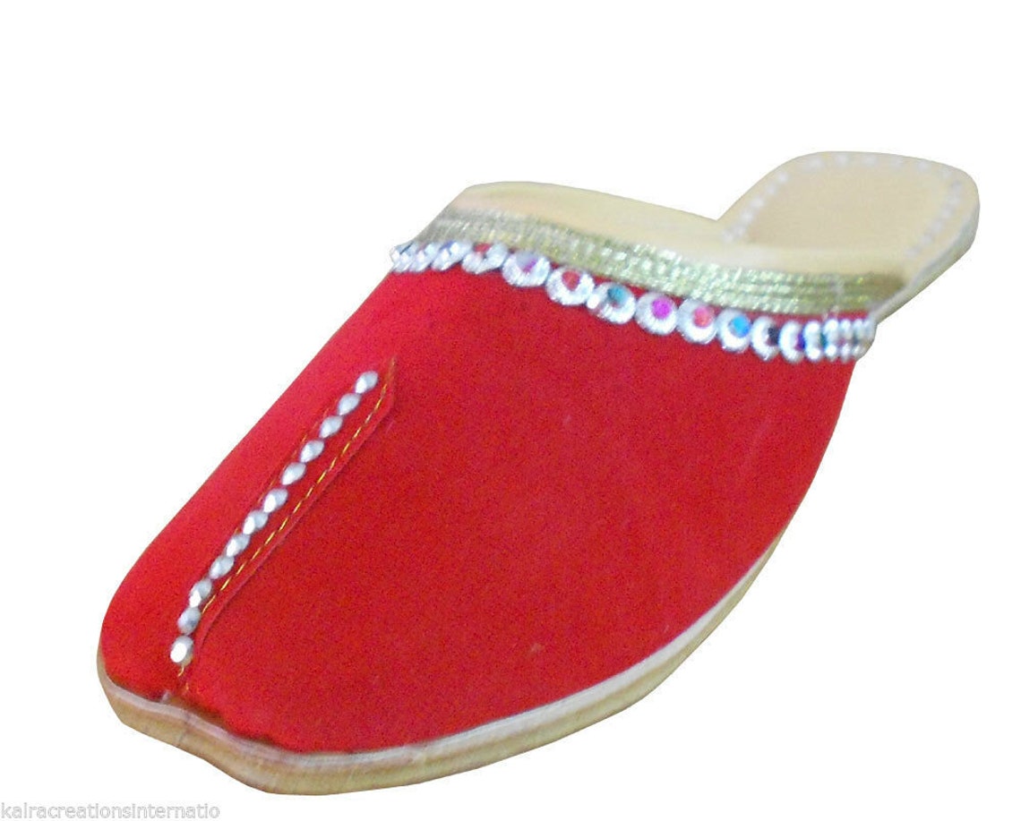 Women Clogs Indian Handmade Mojari Traditional Leather Red | Etsy