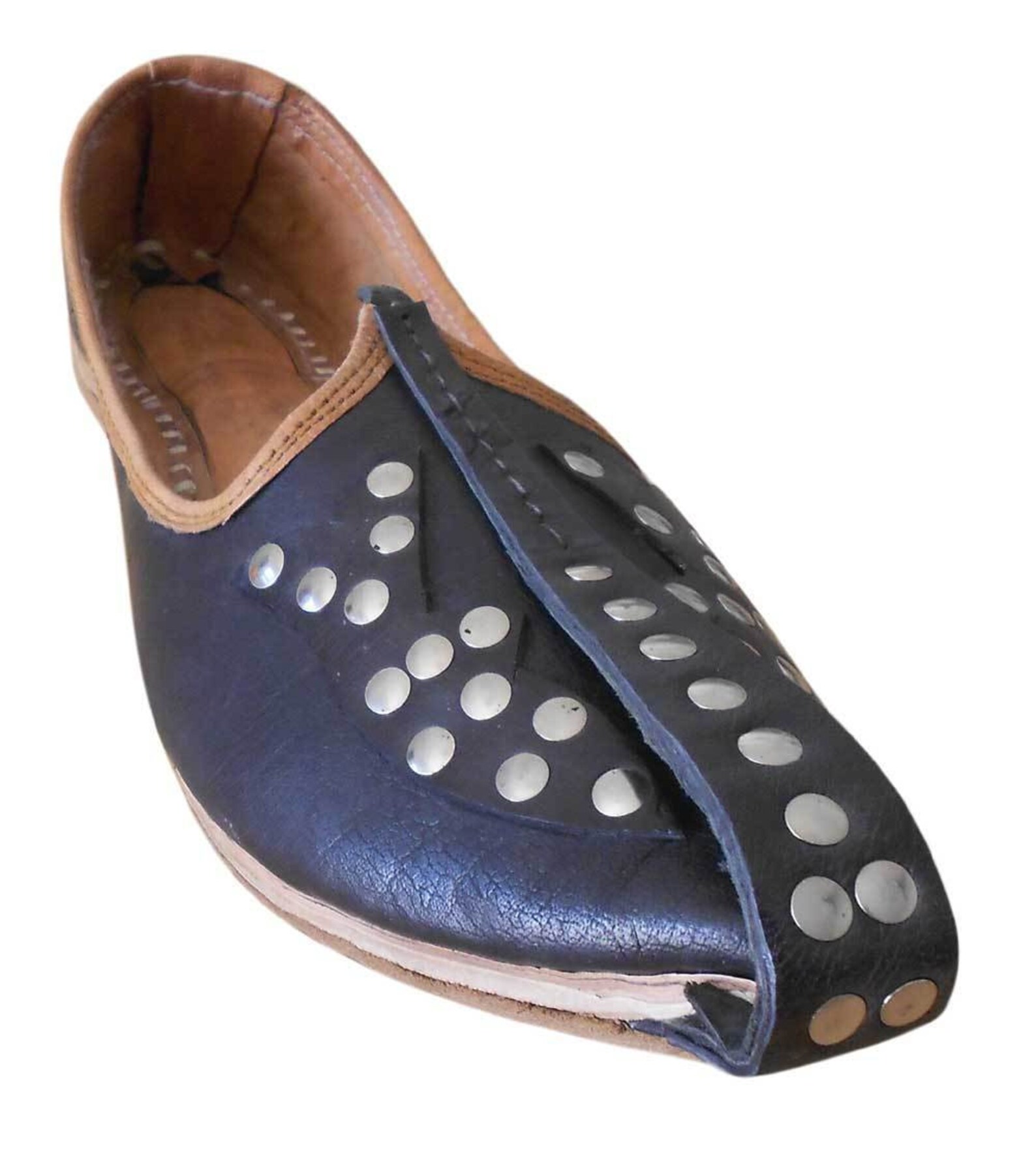 Men Shoes Loafers Mojari Leather Black Indian Handmade Etsy