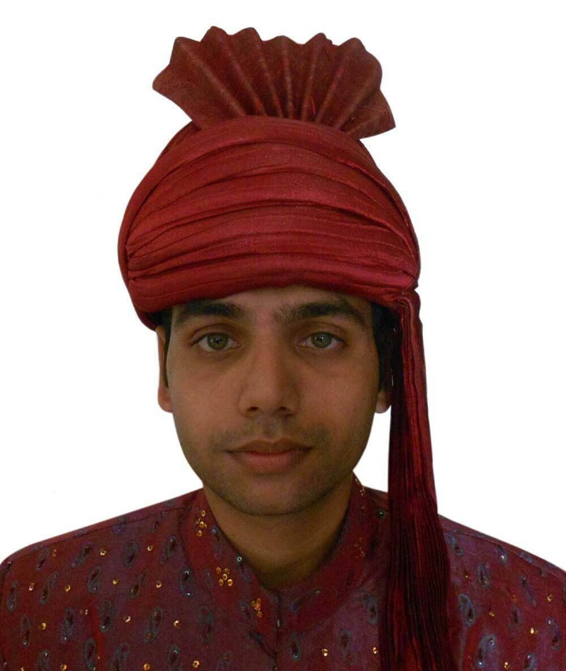 Men Hat Traditional Punjabi Turban Party Bhangra Maroon Pagri Etsy