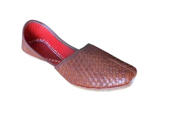Men Rajathani Punjabi Jutti Khussa Wedding Handmade Groom Blue Flip floop Flat