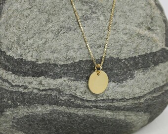 PURE • Ketting, stip 10 mm, goud, korte ketting met plaatgoud, korte ketting stip goud, cadeau