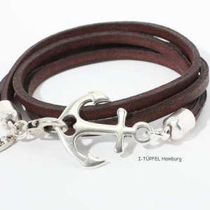 Anchor bracelet Küstenkind leather, brown, wrap bracelet leather, bracelet maritime, leather bracelet image 4