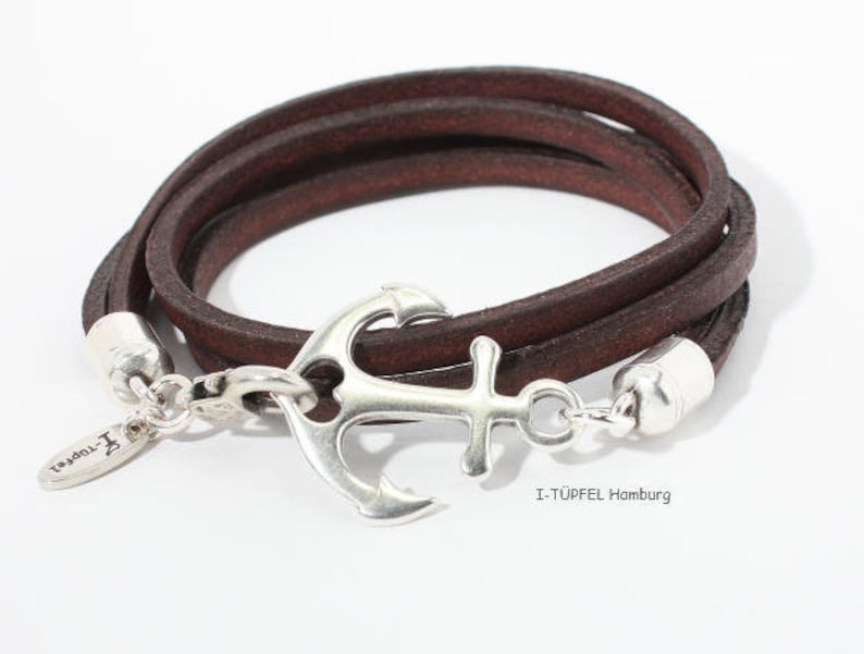 Anchor bracelet Küstenkind leather, brown, wrap bracelet leather, bracelet maritime, leather bracelet image 4