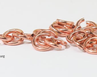 pieces jump rings 6 mm rose gold, jump rings 6mm, jewelry making, jump rings with opening for handicrafts, jump rings rose gold