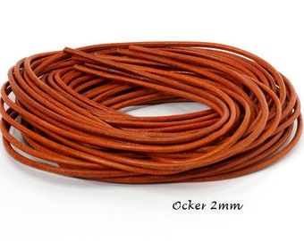 Leather strap 1m, 2mm thick colour : ocher