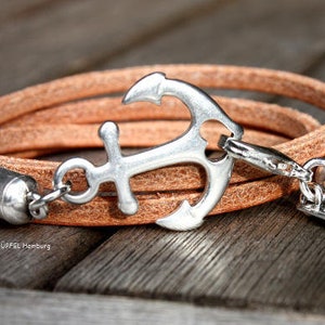 Anchor bracelet Küstenkind leather, brown, wrap bracelet leather, bracelet maritime, leather bracelet image 2