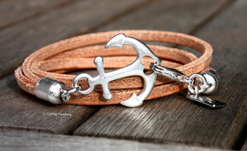 Anchor bracelet Küstenkind leather, brown, wrap bracelet leather, bracelet maritime, leather bracelet image 2