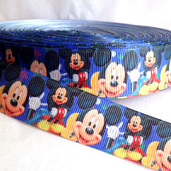 3 yards grosgrain ribbon 7/8 inch wide - Mickey Mouse