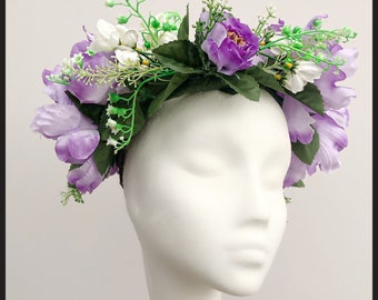 Couronne de fleurs lilas Couronne de fête des fées Ref;H2