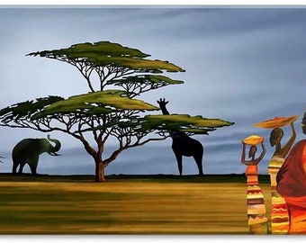 African Landscape Digital Prints Abstract Canvas Wall Art Pictures Wall Decor