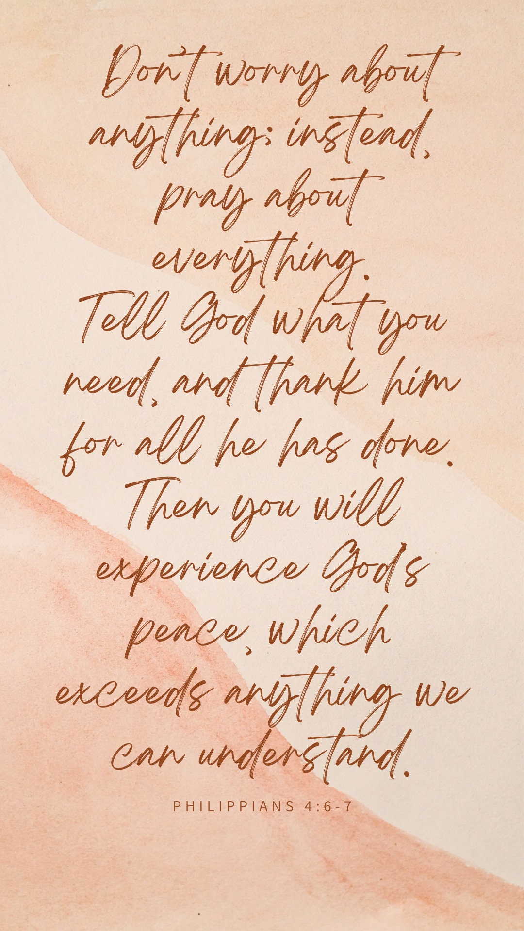 Don't Worry About Anything... Philippians 4:6-7 Phone Wallpaper - Etsy