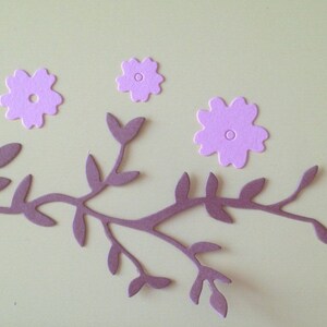 Leafy Branch with Flowers Die Cuts Set