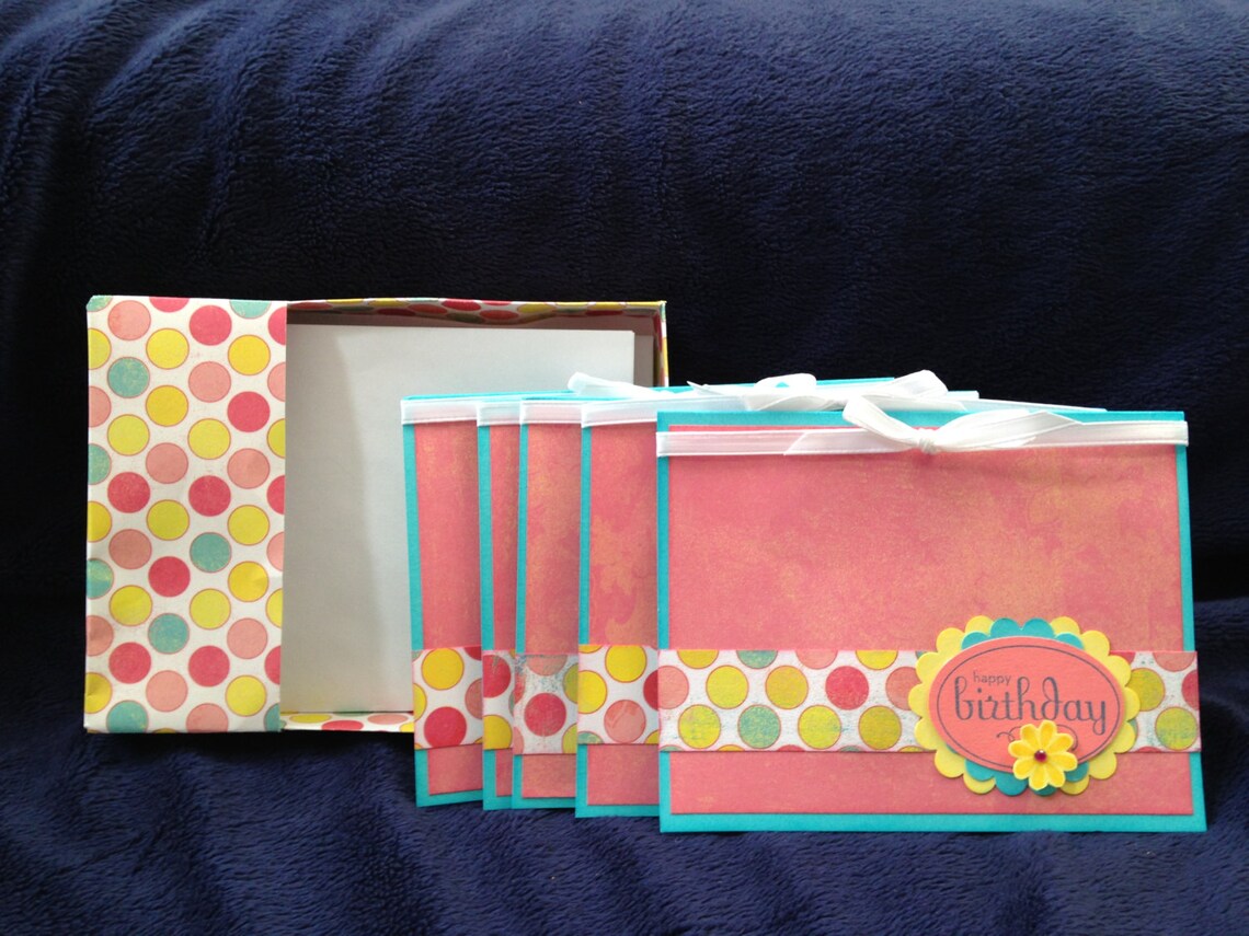 Happy Birthday Boxed Set of Cards Etsy