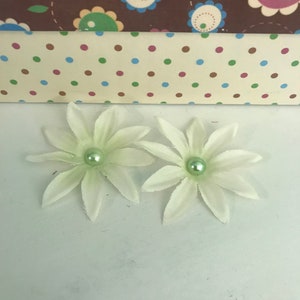 真珠の中央に小さな花