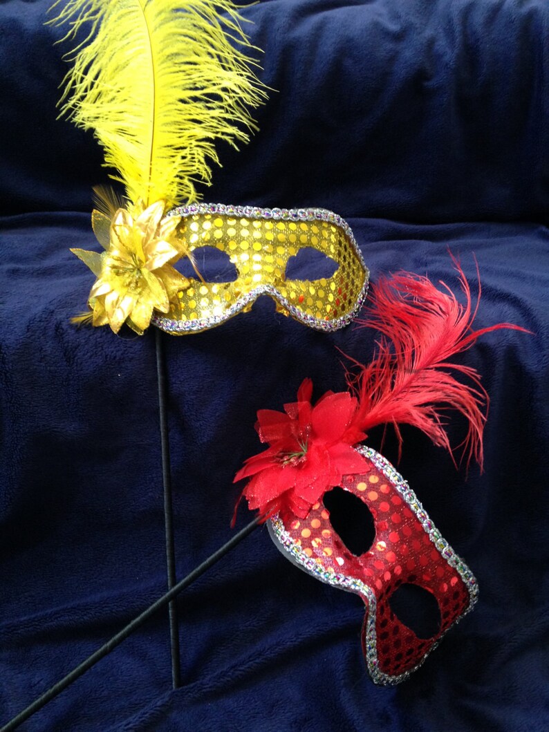 Masquerade Masks With Handle Etsy