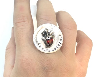 HEART ON A PLATTER ring (size 8)