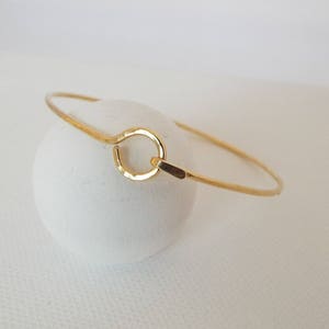 Gold Hook and Eye Bracelet - 14 KT Gold, Rose Gold, Bangle, Stacking Bangle, Minimal, Light Weight, Bracelet, Gift for Her, FREE SHIPPING