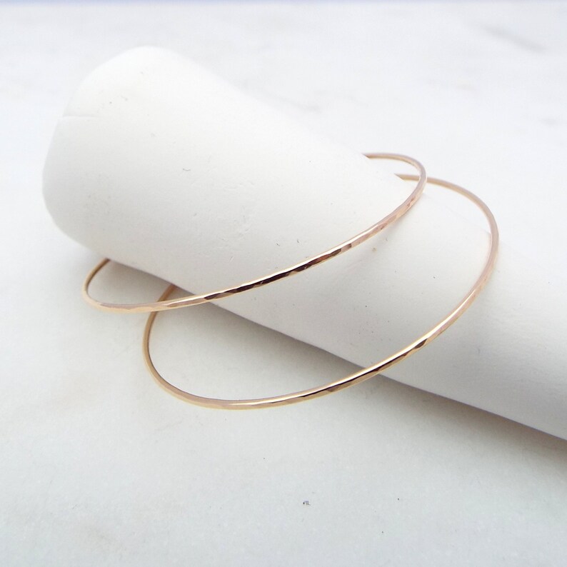 Thin Gold Hoop Earrings 14 KT Gold Light Weight Hoops Etsy