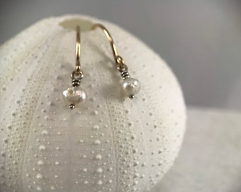 Fresh Water Pearl Earrings - June Birthstone - Light Weight - Minimal - Wedding - Bride - Bridesmaid - Graduation - Gift - FREE SHIPPING