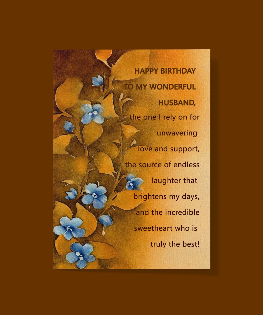 Printable Birthday Card and Envelope.husband. Downloadable A6 Etsy