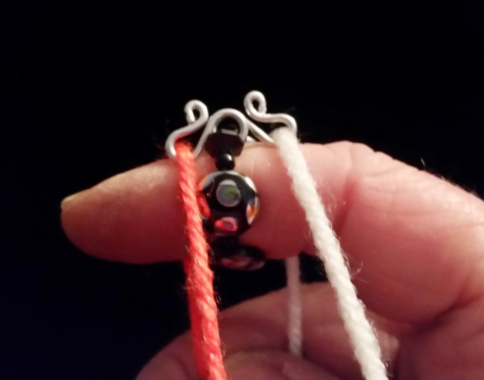 Yarn Guide Ring black Knitting Accessory / Two Color Strand Etsy