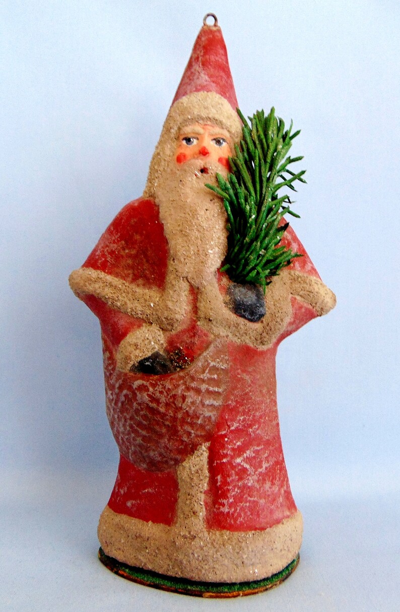 Very Rare Antique German Paper Mache Belsnickle Nikolaus/santa Candy