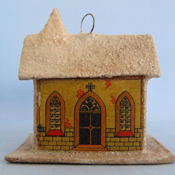 Antique German Christmas Tree Ornament Church