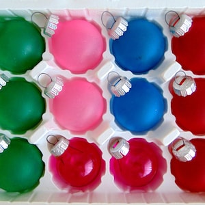 12 Vintage German Lauscha Glass Christmas Tree Ornaments Baubles