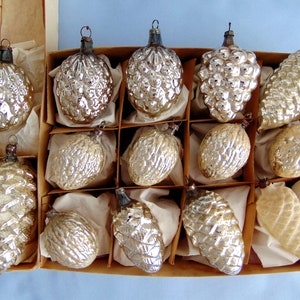 14 Antique German Lauscha Glass Christmas Tree Ornaments