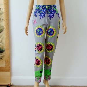 Vintage Italian Laurél High Waisted 100% Cotton Trousers W 26”