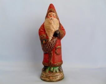 Very Rare Antique German Paper Mache Nikolaus/Santa