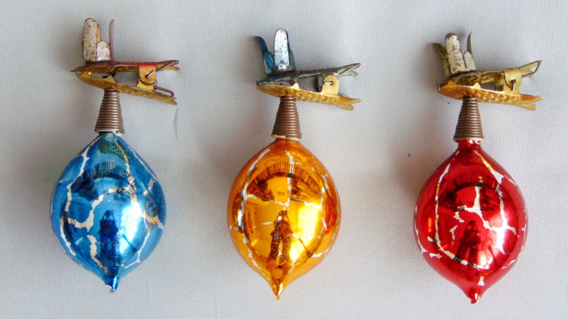 German Antique/Vintage Glass Christmas Tree Ornaments Candle Etsy