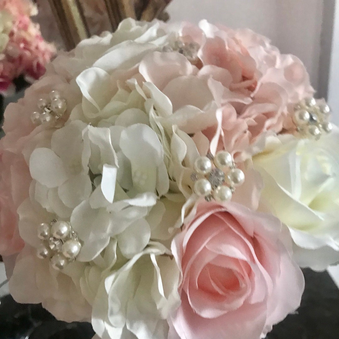 Communion Bouquet Silk Flower Bouquet Brooch Bouquet Bridal Etsy Canada