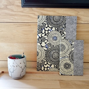 Quaderno A5 in bianco e nero, quaderno a righe o vuoto, diario di carta giapponese, libro della gratitudine, rilegatura artigianale da viaggio zen