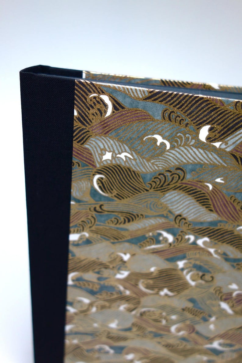 guest book Japanese paper black waves guestbook square photo album anniversary album wedding