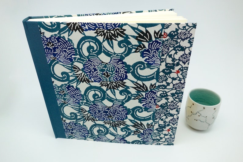 Photo album wedding wedding book baby blue Japanese paper guestbook ethnic japanese paper guest book polaroid