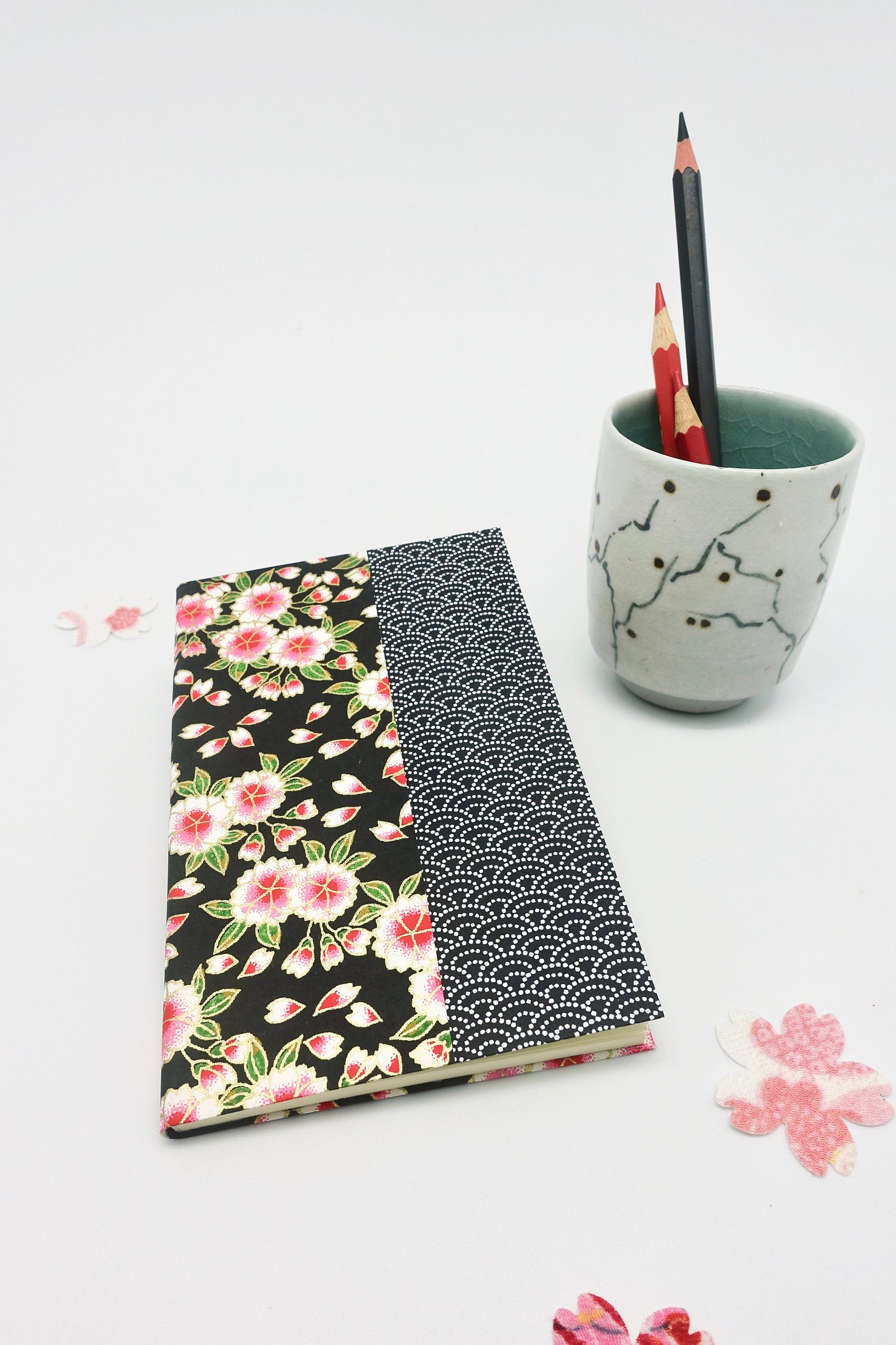 Writing notebook in flowery Japanese paper notebook bag or Etsy