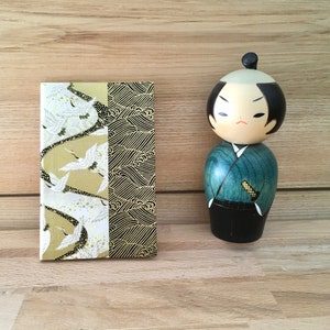 A6 White and Gold Japanese Paper Writing Notebook, Cranes and Waves Washi, Japan Pocket Notebook, Unisex Diary, Gratitude