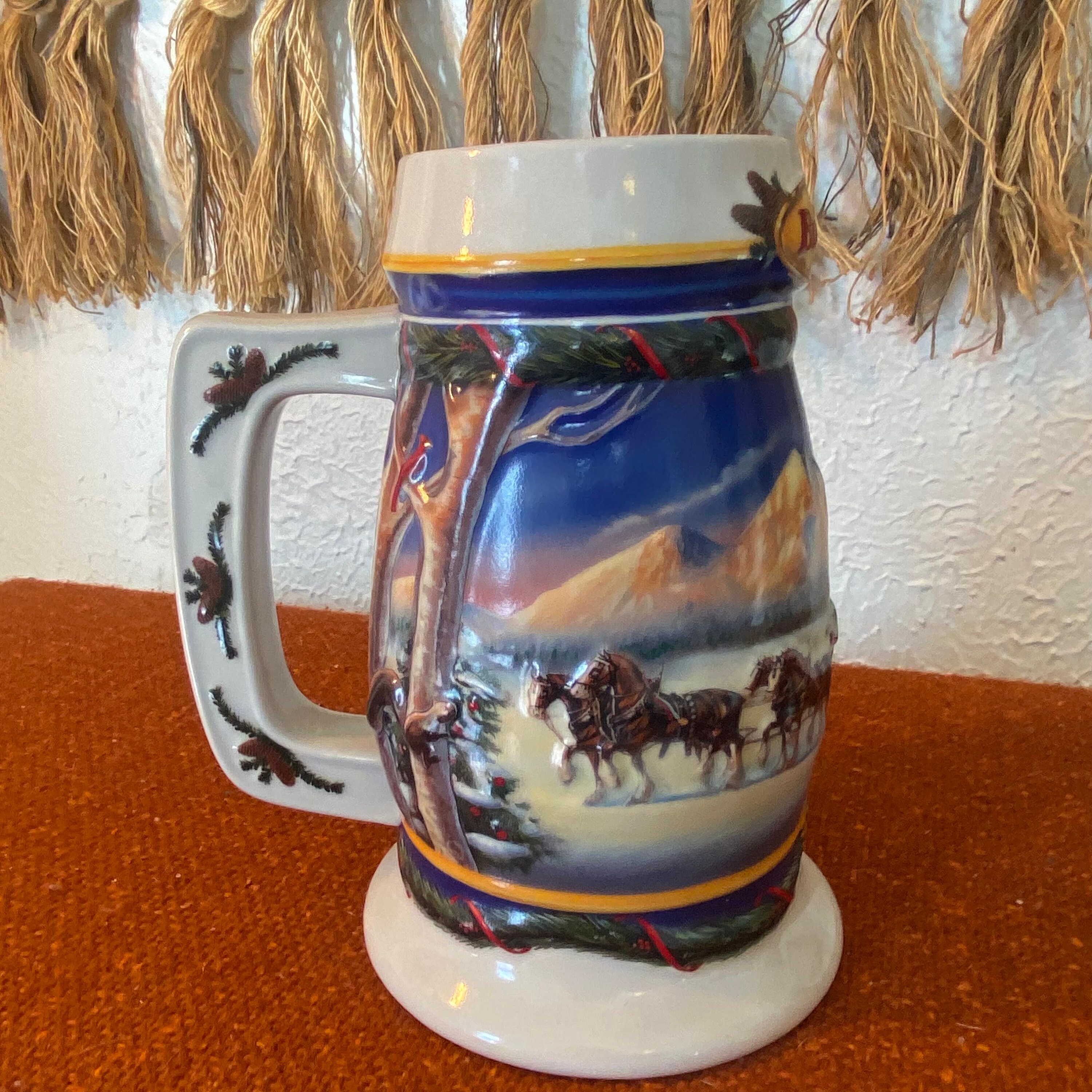 Vintage 2000 Budweiser Holiday Stein CS416 Christmas Mug
