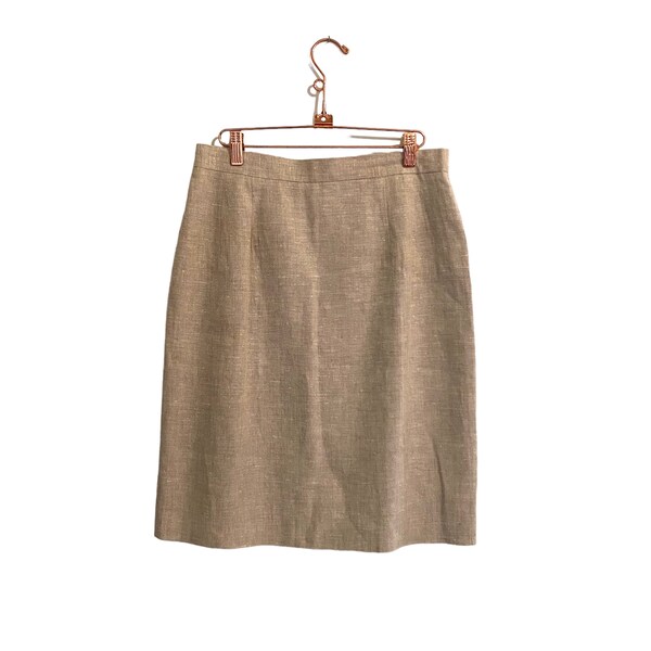 Vintage Harve Benard Petites Linen Skirt Women’s Size 12P - Beige Linen Pencil Skirt