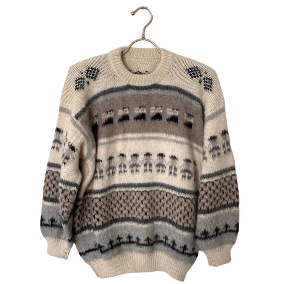 Vintage Unisex Handmade Alpaca Wool Sweater - Ecua