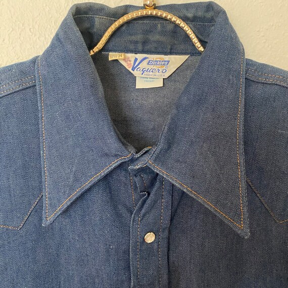 Vintage Dickies Vaquero Denim Pearl-snap Button Down Shirt Hipster Rodeo  Western Wear - Etsy
