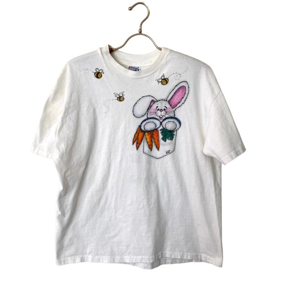 Vintage 1989 Easter Bunny T-shirt Artist Drawn Shi