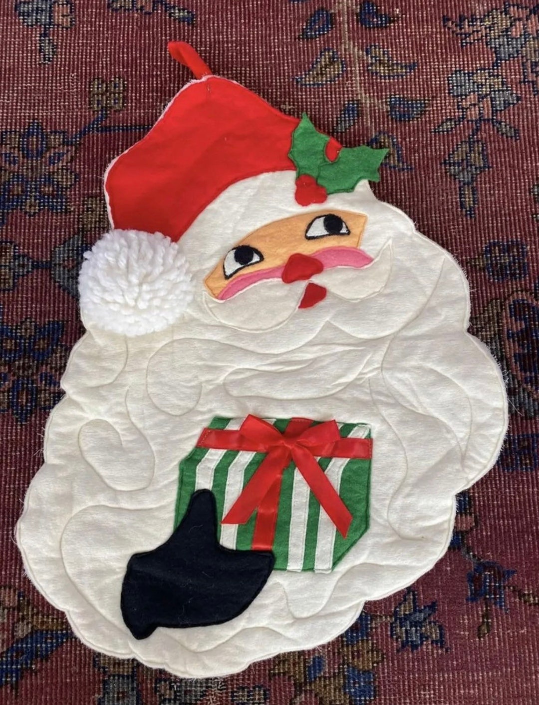 Vintage Retro Handmade Santa Claus Wall Hanging Christmas Decor Etsy